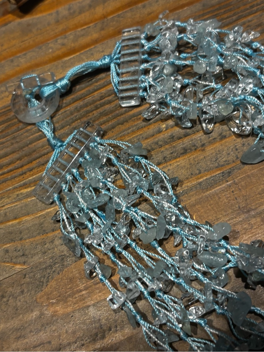 Aqua glass tiered bead Necklace - Women Jewelry - Picture 8 of 8